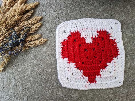 Free Crochet Heart Granny Square Patterns Crochet Bits