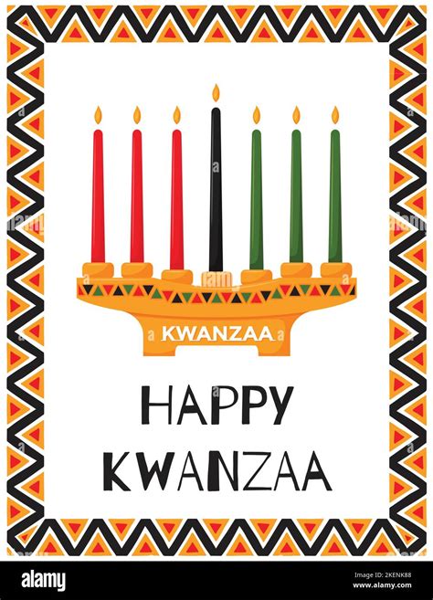 Happy Kwanzaa. Greeting card with traditional candle holder - Kinara ...