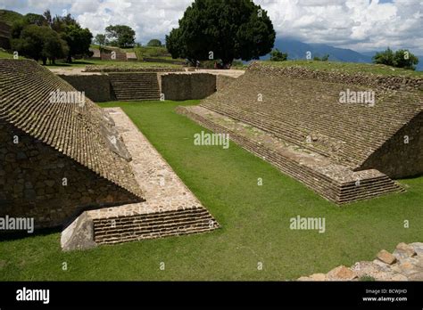 Ball Court Monte Alban Ruin Site Oaxaca Mexico Bc Ad The