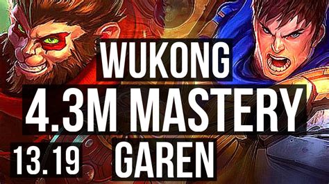 WUKONG Vs GAREN TOP 4 3M Mastery 6 Solo Kills 800 Games EUW