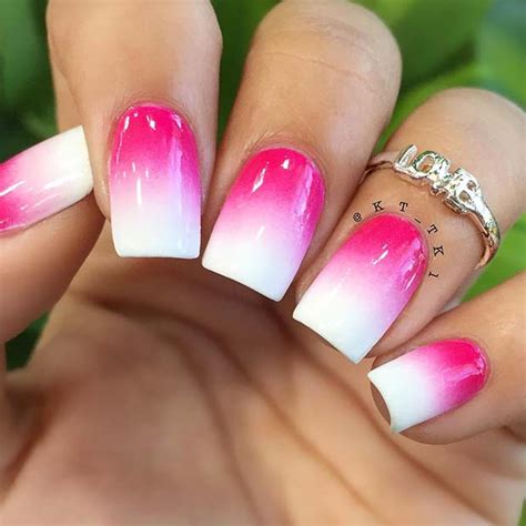 20 Gorgeous Pink And White Ombre Nails Youll Love World Zone