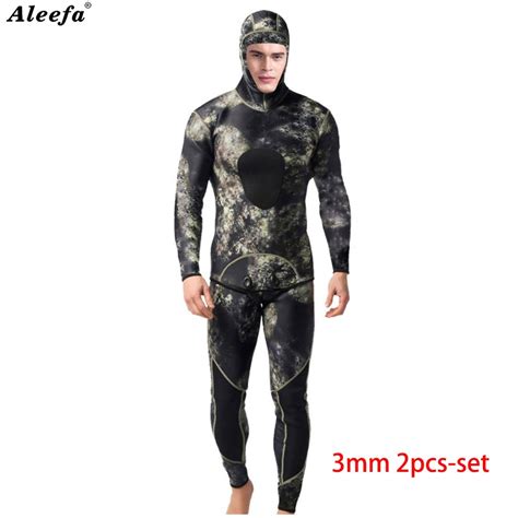 Wetsuit 3mm Neoprene Camouflage Men S Diving Suit Split Scuba