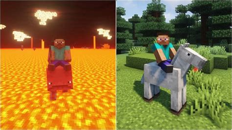 Striders Vs Horses In Minecraft How Different Are The Two Mobs