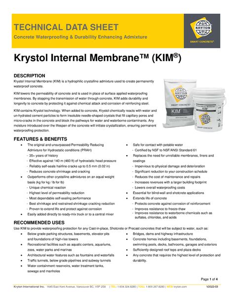 Tds Krystol Internal Membrane Kim Page Of Concrete Waterproofing