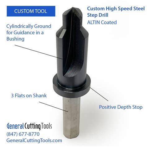 Custom High Speed Steel Step Drill Cutting Tools Chicago