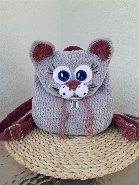 Cat Backpack Crochet Pattern Amigurumi Crochet Cat Bag Etsy