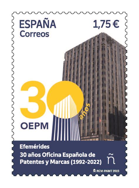 Correos Presenta Un Sello Que Conmemora El 30 Aniversario De La OEPM