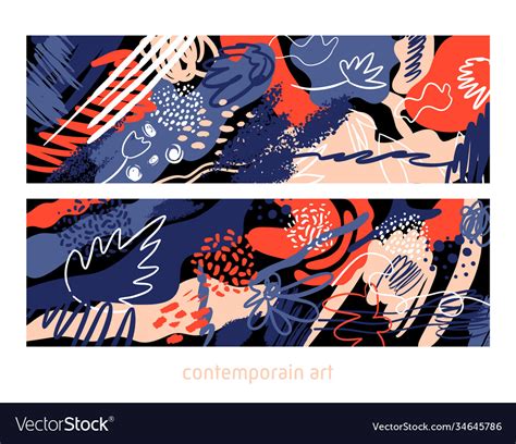 Trendy Creative Set Banner Collage Contemporain Vector Image