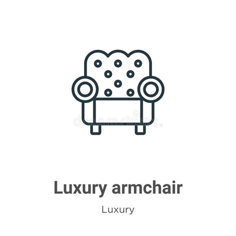 Luxury Armchair Outline Vector Icon Thin Line Black Luxury Armchair