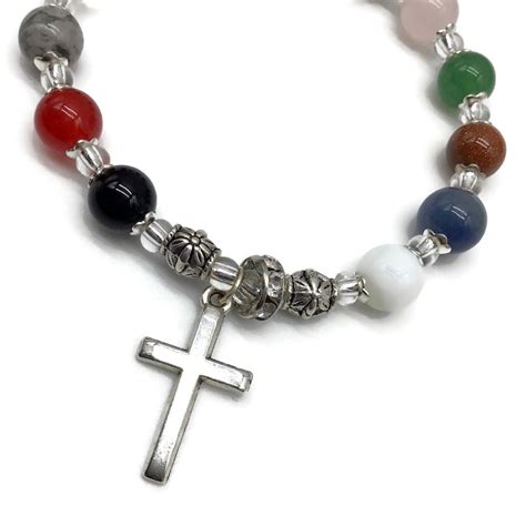 Stretchy Lord S Prayer Bracelet Christian Jewelry Prayer Etsy