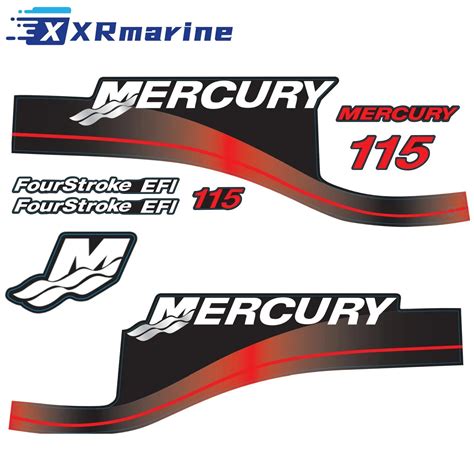 Red Decals Sticker Set For Mercury Outboard Stickers Hp Efi