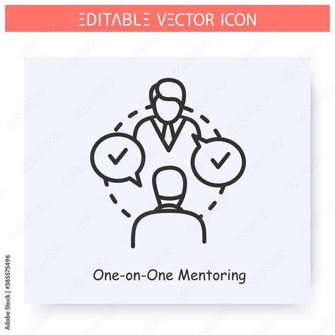 One On One Mentoring Line Icon Mentor Shares Experience To Mentee