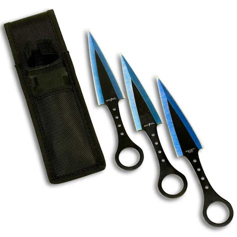 Blue Thrower Set Stainless Steel Throwing Knives