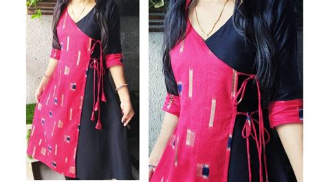 Diy Designer Kurti Cutting And Stitching Full Angrakha Kurti Cutting