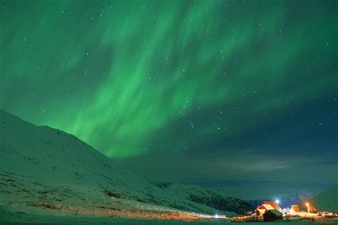 Prekrasni Prizori Polarne Svjetlosti Na Nebu Iznad Aljaske