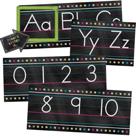 Chalkboard Brights Alphabet Line Bulletin Board Set Tcr Teacher