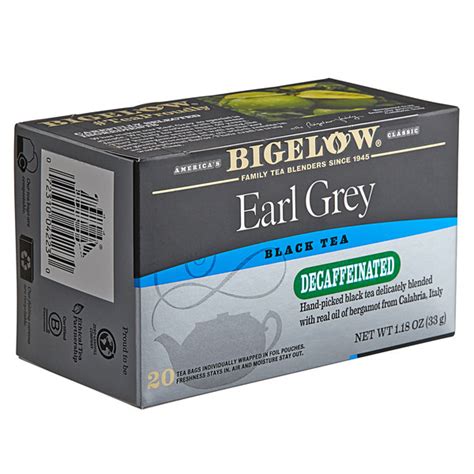 Bigelow Earl Grey Decaffeinated Tea Bags Box