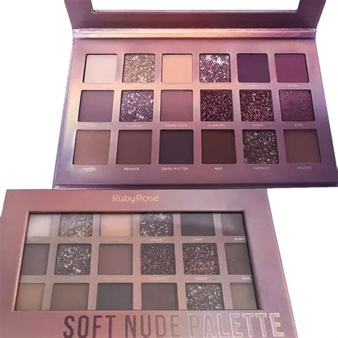 Paleta De Sombras Ruby Rose Soft Nude Glitter E Primer Mercadolivre