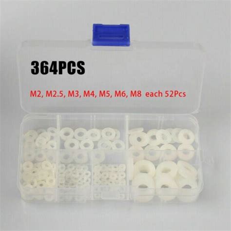 Reliable Set Of White Nylon Flat Washers For Bearing Distribution EBay