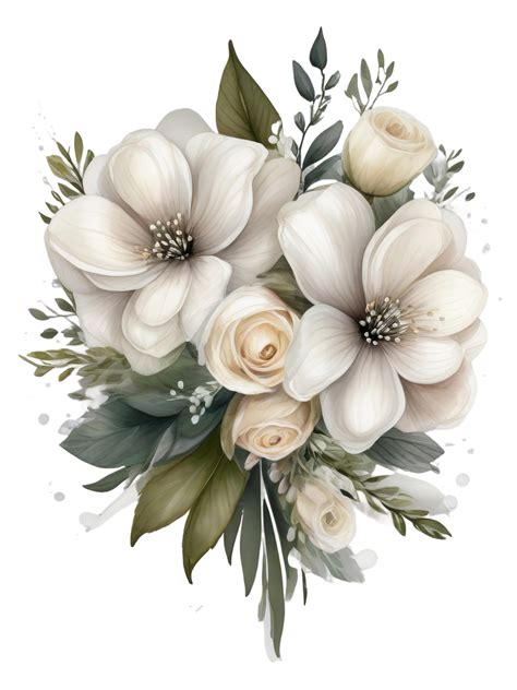 Ai Generated Free Elegant Flower Bouquet Watercolor Clipart Designs