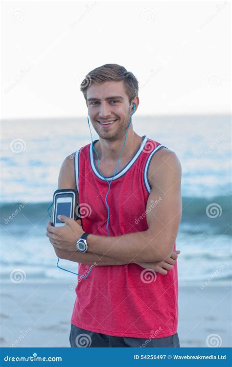 Handsome Runner Looking At Camera Stock Image Image Of Focused