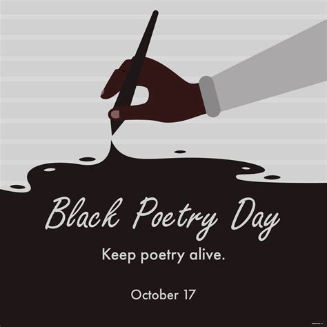 Black Poetry Day Poster Vector Eps Illustrator  Psd Png Svg