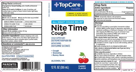 Topco Associates Llc Nite Time Drug Facts