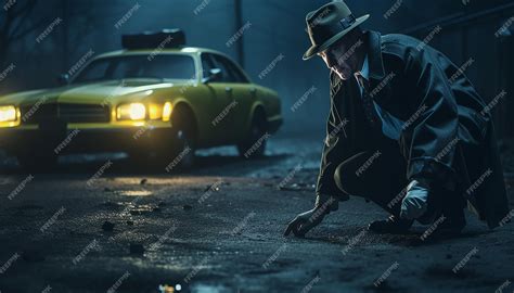 Premium AI Image | A detective at crime scene investigation photoshoot