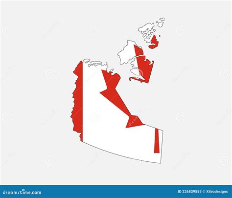 Northwest Territories Map On Canadian Flag. NT, CA Territory Map On Canada Flag. EPS Vector ...