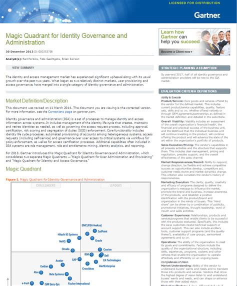 Magic Quadrant for Identity Governance and Administration - B2B Info Daily