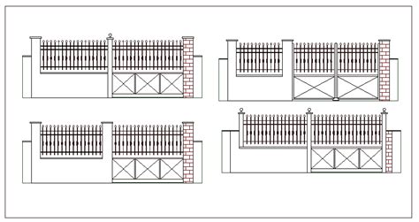 Perimeter Fence Details With Gate Of Garden Dwg File Cadbull