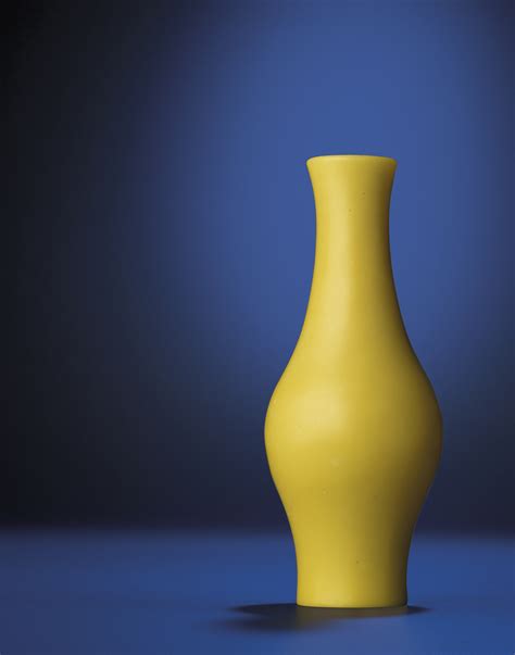 A Rare Imperial Opaque Yellow Glass Vase