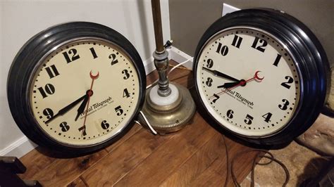 Postal Telegraph Synchronous Electric Wall Clock By Hammond Clock Co