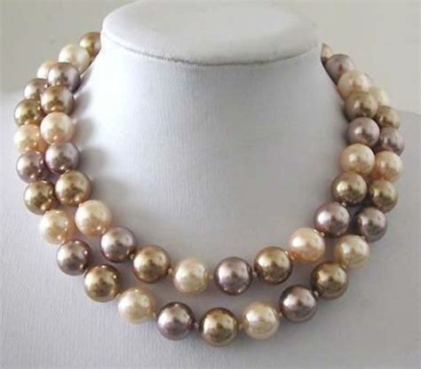 12mm Multicolor South Sea Shell Pearl Necklace Beads Jewelry Natural