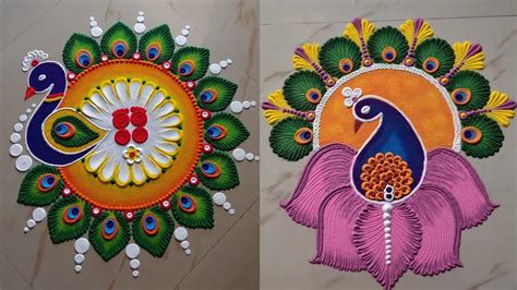 Rangoli Designs Peacock Rangoli Designs Simple Diwali Henna Art