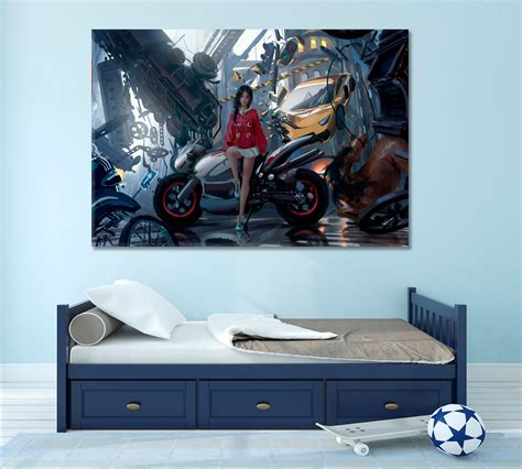 Anime Biker Girl Poster – Artesty.com