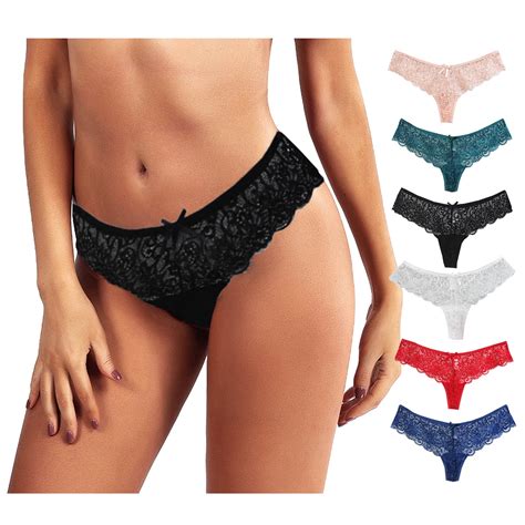 Tawop Woman Underwear Sexy Briefs Lace Bikini Thongs Low Waist Silk Thong Comfy G String Silky