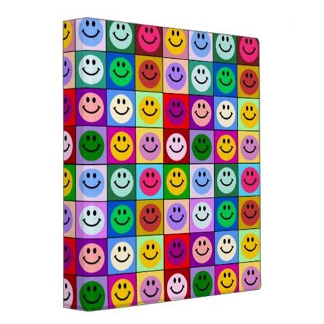 Rainbow Face Squares Binder Zazzle Rainbow Face Rainbow Custom