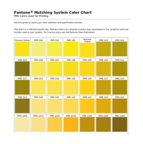 6 Pantone Color Chart Templates Doc Pdf Pantone Color Chart - Riset