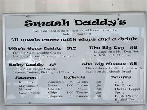 Online Menu Of Smash Daddy S Restaurant Vernon Texas Zmenu