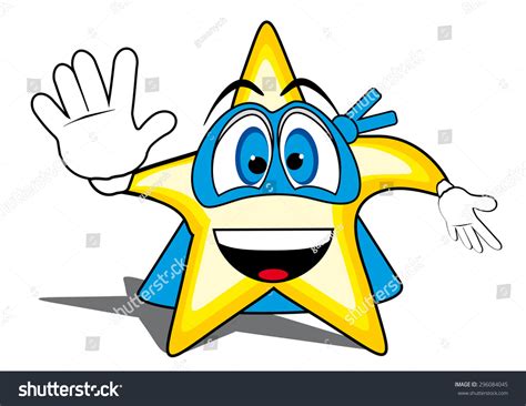 Cartoon Star Happy Face Superhero Cape Stock Vector (Royalty Free ...