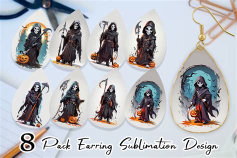 Earring Halloween Grim Reaper Graphic By Artnoy Creative Fabrica