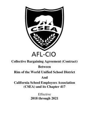 Fillable Online Collective Bargaining Agreement Contract Fax Email