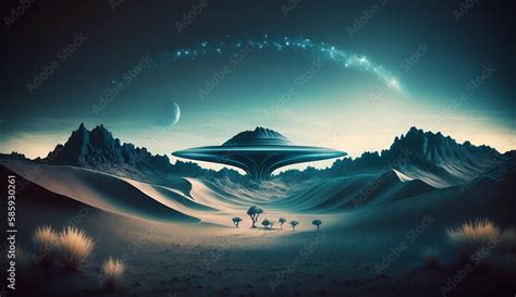 alien structure on planet valley landscape new quality stock image ...