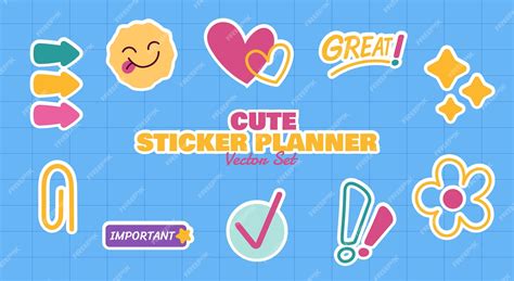 Premium Vector Cute Sticker Planner Set