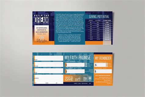 Pledge Cards And Commitment Cards Church Campaign Design