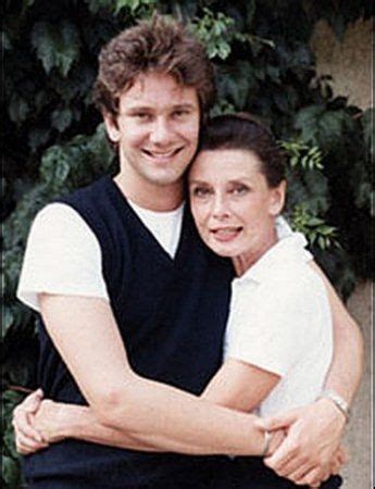 Audrey Hepburn with her son - hugging our sons makes us feel small ...