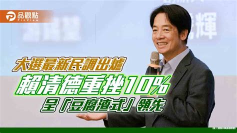 大選最新民調出爐 賴清德重挫10 呈「豆腐渣式」領先