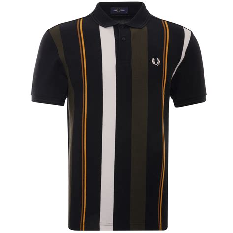 Fred Perry Knitted Stripe Polo Shirt Black M2540 102