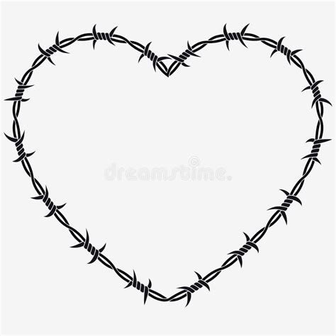 Shape Of Heart Vector Silhouette Of Barbed Wire Stock Vector